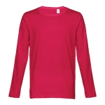 Unisex long-sleeved cotton shirt, 150 g/m2 red colour