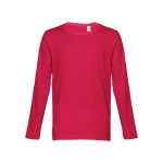 Unisex long-sleeved cotton shirt, 150 g/m2 red colour first view