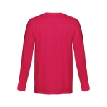 Unisex long-sleeved cotton shirt, 150 g/m2 red colour second view