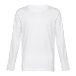 Unisex long-sleeved cotton shirt, 150 g/m2 white colour