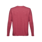 Unisex long-sleeved cotton shirt, 150 g/m2 marbled red colour second view