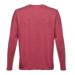 Unisex long-sleeved cotton shirt, 150 g/m2 marbled red colour