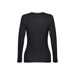 Women's long-sleeved cotton shirt, 150 g/m2 black colour second view