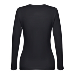 Women's long-sleeved cotton shirt, 150 g/m2 black colour