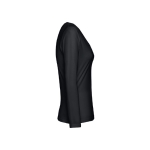 Women's long-sleeved cotton shirt, 150 g/m2 black colour third view