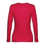 Women's long-sleeved cotton shirt, 150 g/m2 red colour