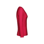 Women's long-sleeved cotton shirt, 150 g/m2 red colour third view