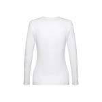 Women's long-sleeved cotton shirt, 150 g/m2 white colour second view