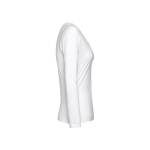 Women's long-sleeved cotton shirt, 150 g/m2 white colour third view