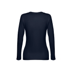 Women's long-sleeved cotton shirt, 150 g/m2 navy-blue colour second view