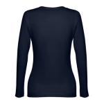 Women's long-sleeved cotton shirt, 150 g/m2 navy-blue colour