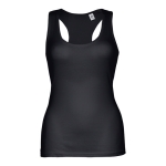 Women's sleeveless cotton shirt, 160 g/m2, THC Tirana black colour