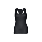 Women's sleeveless cotton shirt, 160 g/m2, THC Tirana black colour first view