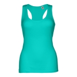 Women's sleeveless cotton shirt, 160 g/m2, THC Tirana turquoise colour