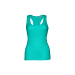 Women's sleeveless cotton shirt, 160 g/m2, THC Tirana turquoise colour first view