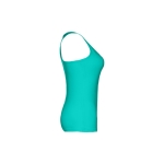 Women's sleeveless cotton shirt, 160 g/m2, THC Tirana turquoise colour third view