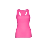 Women's sleeveless cotton shirt, 160 g/m2, THC Tirana fuchsia colour first view