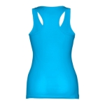 Women's sleeveless cotton shirt, 160 g/m2, THC Tirana cyan blue colour