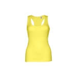 Women's sleeveless cotton shirt, 160 g/m2, THC Tirana light yellow colour first view