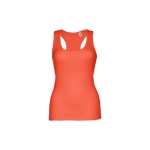 Women's sleeveless cotton shirt, 160 g/m2, THC Tirana coral colour first view