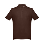 Men's cotton polo shirt in colours, 195 g/m2, THC Adam brown colour first view