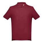 Men's cotton polo shirt in colours, 195 g/m2, THC Adam burgundy colour