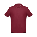 Men's cotton polo shirt in colours, 195 g/m2, THC Adam burgundy colour first view