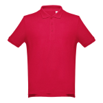 Men's cotton polo shirt in colours, 195 g/m2, THC Adam red colour