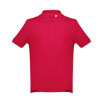 Men's cotton polo shirt in colours, 195 g/m2, THC Adam red colour first view