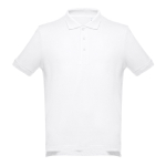 Men's cotton polo shirt in colours, 195 g/m2, THC Adam white colour