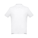 Men's cotton polo shirt in colours, 195 g/m2, THC Adam white colour first view