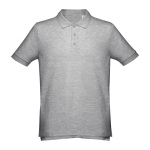 Men's cotton polo shirt in colours, 195 g/m2, THC Adam grey colour