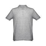 Men's cotton polo shirt in colours, 195 g/m2, THC Adam grey colour first view