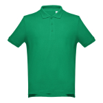 Men's cotton polo shirt in colours, 195 g/m2, THC Adam green colour