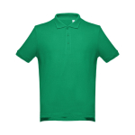 Men's cotton polo shirt in colours, 195 g/m2, THC Adam green colour first view