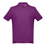 Men's cotton polo shirt in colours, 195 g/m2, THC Adam violet colour