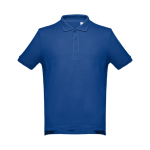 Men's cotton polo shirt in colours, 195 g/m2, THC Adam royal blue colour first view