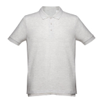 Men's cotton polo shirt in colours, 195 g/m2, THC Adam light grey colour