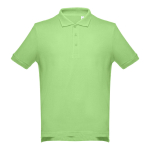 Men's cotton polo shirt in colours, 195 g/m2, THC Adam light-green colour