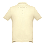 Men's cotton polo shirt in colours, 195 g/m2, THC Adam ivory colour