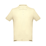 Men's cotton polo shirt in colours, 195 g/m2, THC Adam ivory colour first view