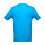 Men's cotton polo shirt in colours, 195 g/m2, THC Adam cyan blue colour second view