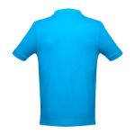 Men's cotton polo shirt in colours, 195 g/m2, THC Adam cyan blue colour