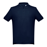 Men's cotton polo shirt in colours, 195 g/m2, THC Adam navy-blue colour