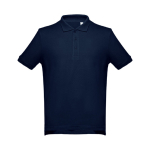 Men's cotton polo shirt in colours, 195 g/m2, THC Adam navy-blue colour first view