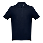 Men's cotton polo shirt in colours, 195 g/m2, THC Adam dark blue colour