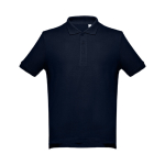 Men's cotton polo shirt in colours, 195 g/m2, THC Adam dark blue colour first view