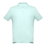 Men's cotton polo shirt in colours, 195 g/m2, THC Adam mint green colour