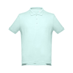 Men's cotton polo shirt in colours, 195 g/m2, THC Adam mint green colour first view