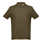 Men's cotton polo shirt in colours, 195 g/m2, THC Adam dark green colour